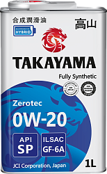 Моторное масло TAKAYAMA ILSAC GF-6A  0W-20  1 л. синт.