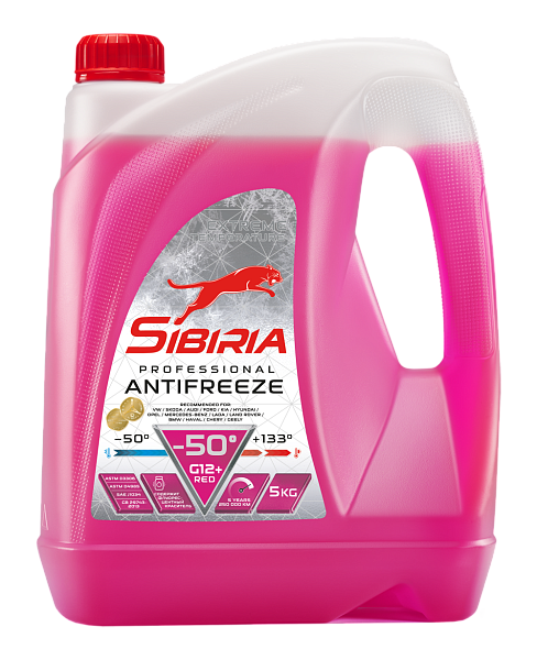 Антифриз -50 красный SIBIRIA G-12+  5 кг.