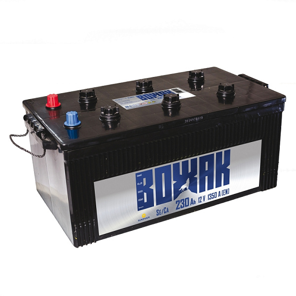 Аккумулятор ВОЖАК  230 Ач, Обратная полярность (Конус)