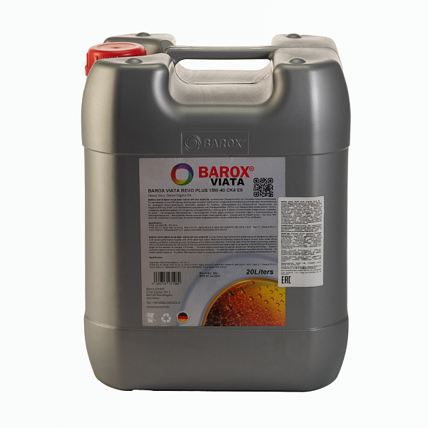 Моторное масло BAROX VIATA Revo Plus 15W-40  CK-4 E7/E9  мин.  20 л.