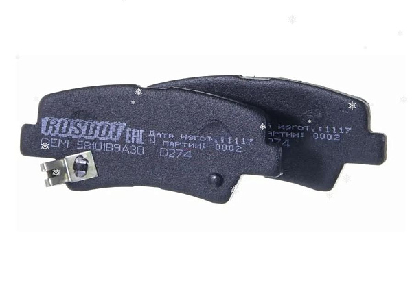 Тормозные колодки с накладками задние ROSDOT BDK-SOL-012 Hyundai Solaris