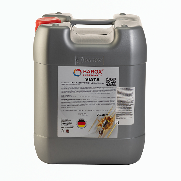 Моторное масло BAROX VIATA Revo Plus 10W-40 CK-4/CJ-4  E6/E9 синт.  20 л.