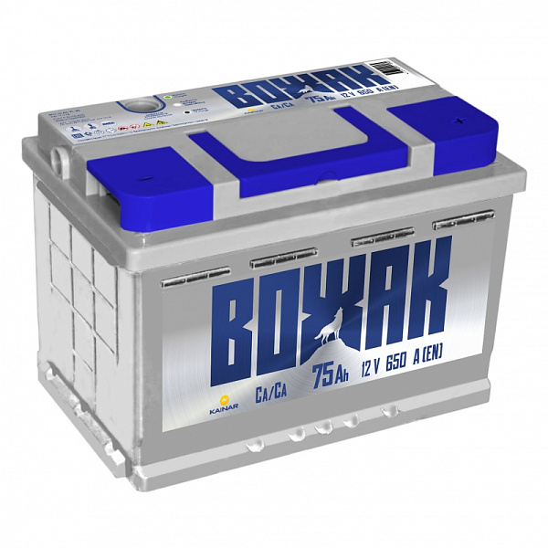 Аккумулятор ВОЖАК  75 Ач, Обратная полярность