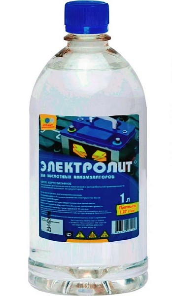 Электролит 1,27 г/см.куб  1л. Атлант /кор.6шт/