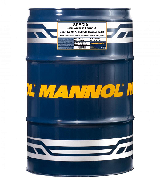 Моторное масло MANNOL Special  10W-40  60 л. п/синт.