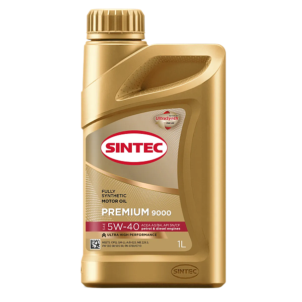 Моторное масло SINTEC Premium 9000  5W-40 A3/B4 SN/CF  1 л. синт.