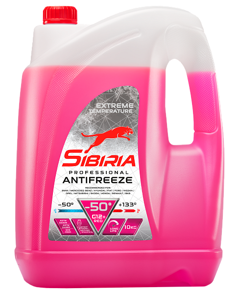 Антифриз -50 красный SIBIRIA G-12+  10 кг.