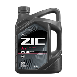 Моторное масло ZIC X7 Diesel  5W-30  6 л. синт.