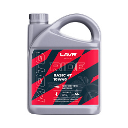 Моторное масло для мотоциклов 4Т 10W40 Ride BASIC LAVR MOTOLINE  1л. п/синт. API SL
