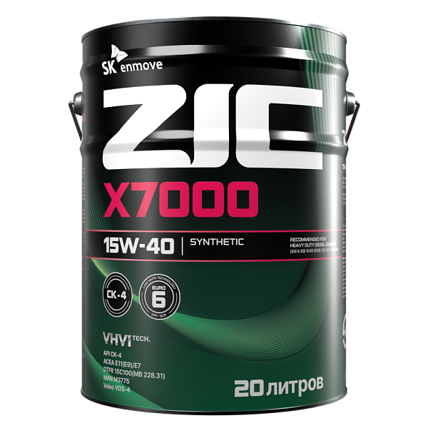 Моторное масло ZIC X7000  15W-40  20 л. синт.