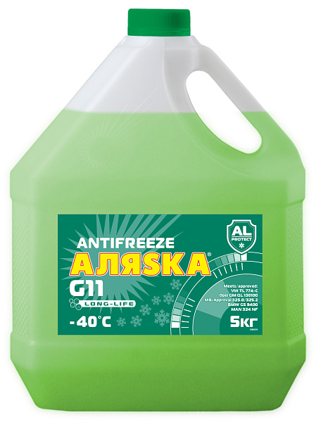 Антифриз -40 зеленый Аляска G-11 LongLife  5 кг.