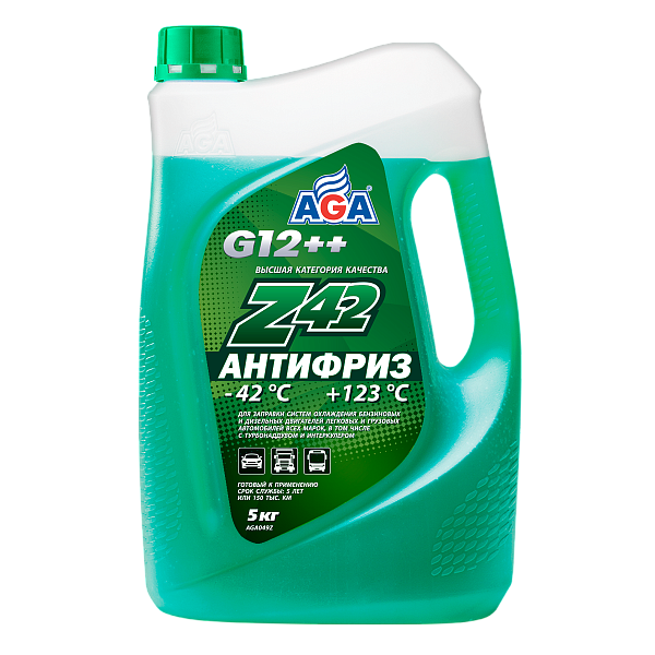 Антифриз готовый к применению AGA048Z Зеленый G12++  5 кг.