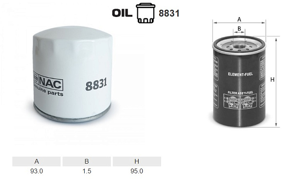 Масляный фильтр NAC NAC-8831