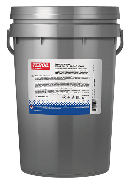 Моторное масло TEBOIL Super HPD  10W-40  20 л. п/синт.