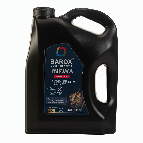 Трансмиссионное масло BAROX INFINA Revo Plus 75W-80 GL-4 синт.  4 л.