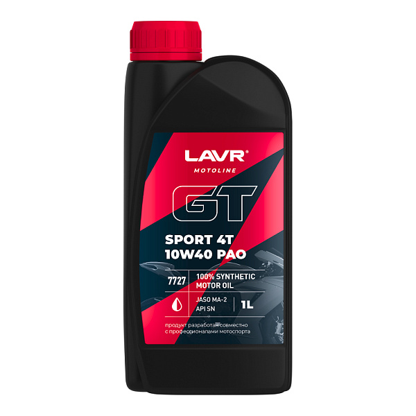 Моторное масло для мотоциклов 4Т 10W40 GT SPORT LAVR MOTOLINE   1л. синт. API SN