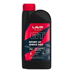 Моторное масло для мотоциклов 4Т 10W40 GT SPORT LAVR MOTOLINE   1л. синт. API SN