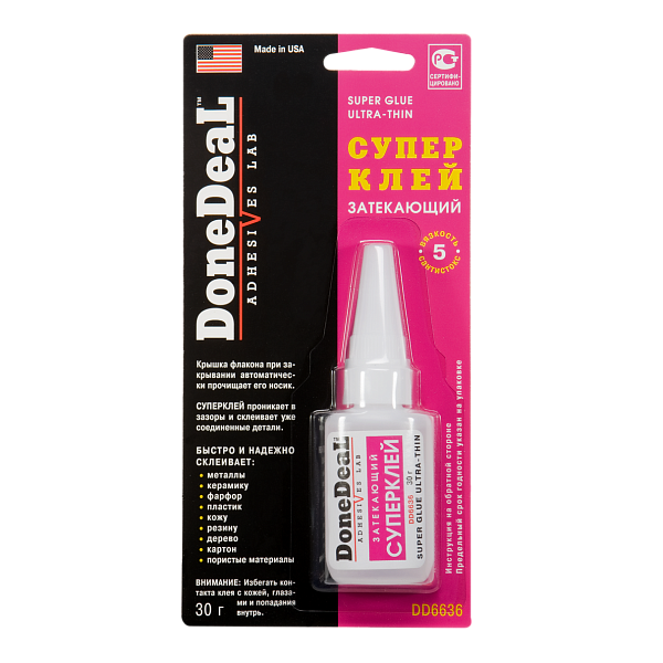 Суперклей затекающий DONE DEAL DD6636  30 гр.