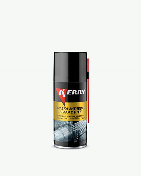 Смазка литиевая белая с PTFE KERRY  210мл. (аэрозоль) KR-942-1