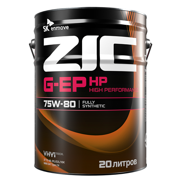 Трансмиссионное масло ZIC G-EP HP  75W-80  20 л. синт.