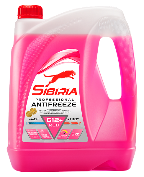 Антифриз -40 красный SIBIRIA G-12+ Red  5 кг.